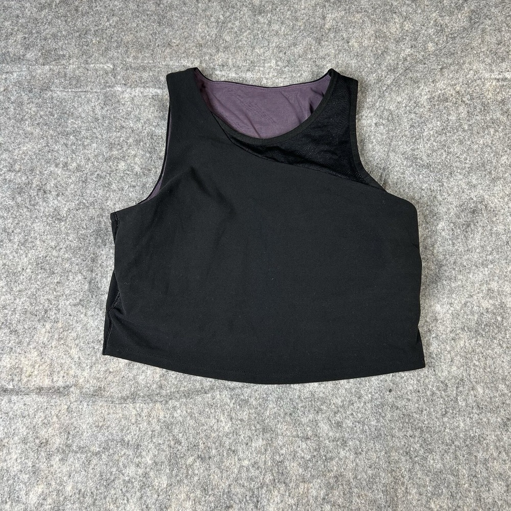 Athleta Conscious Lace Crop A-C Bra Top Womens Small Black Athletic High Neck